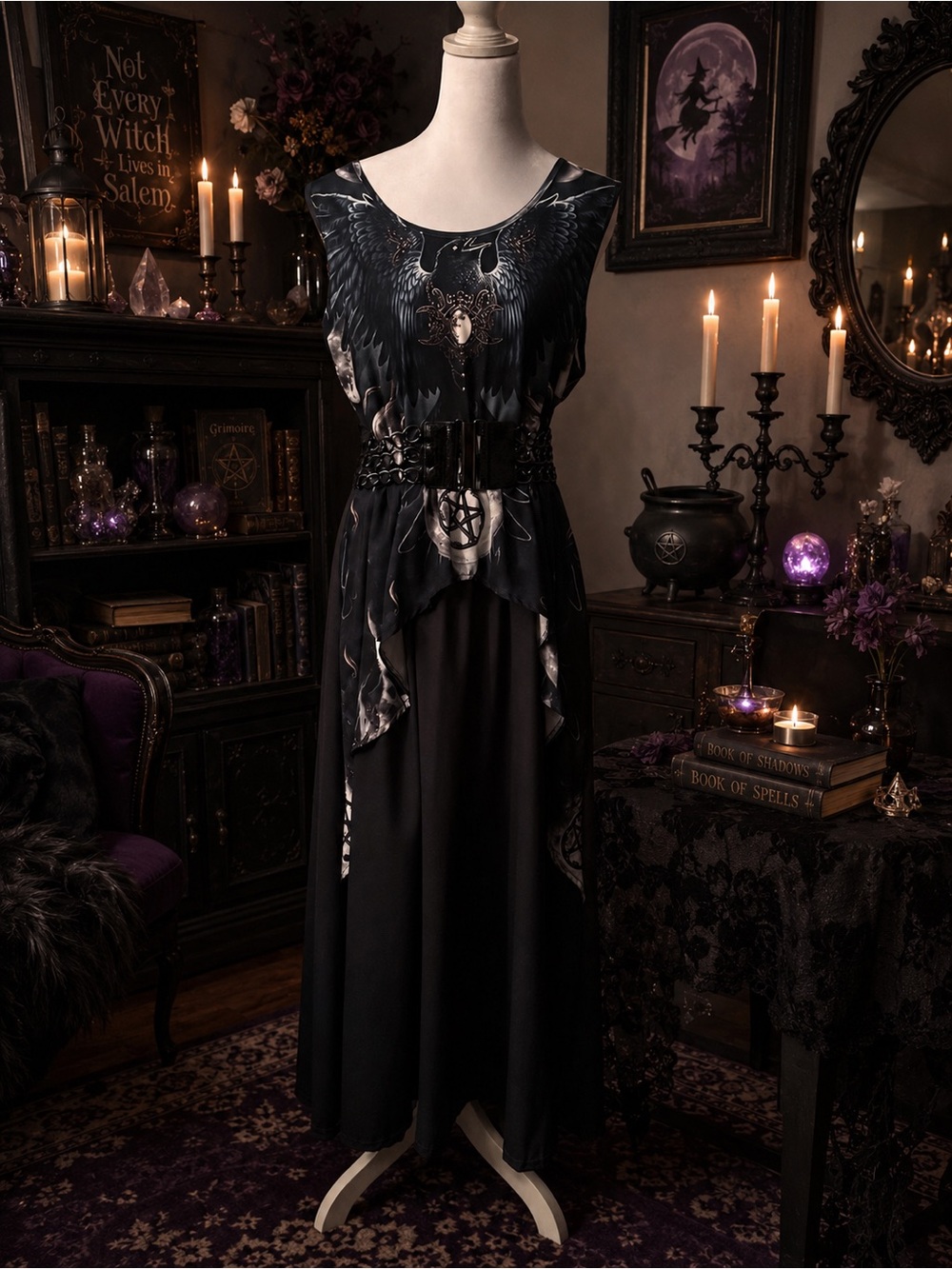 Gothic Witchy Maxi Dress - Picture 1 of 5